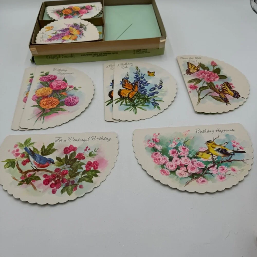 Vintage Greeting card partial set original box 60s 70s